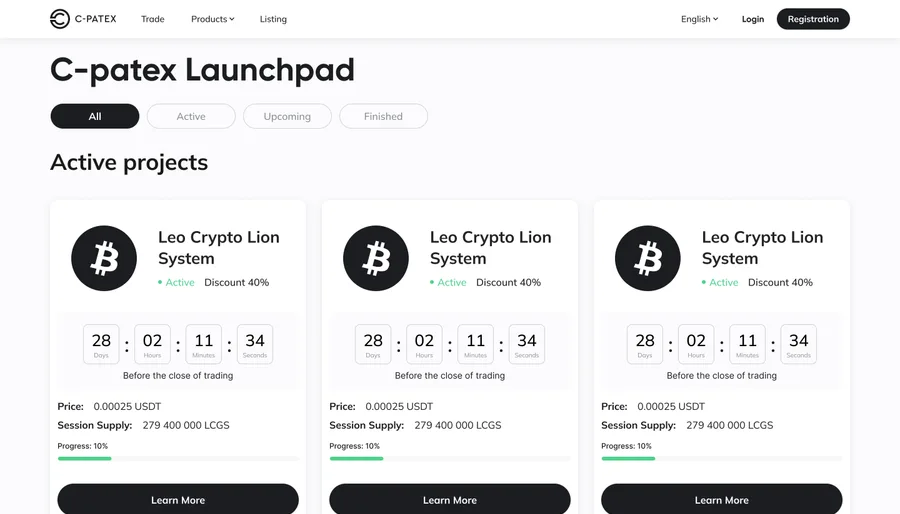 Patex — Listing desk and launchpad