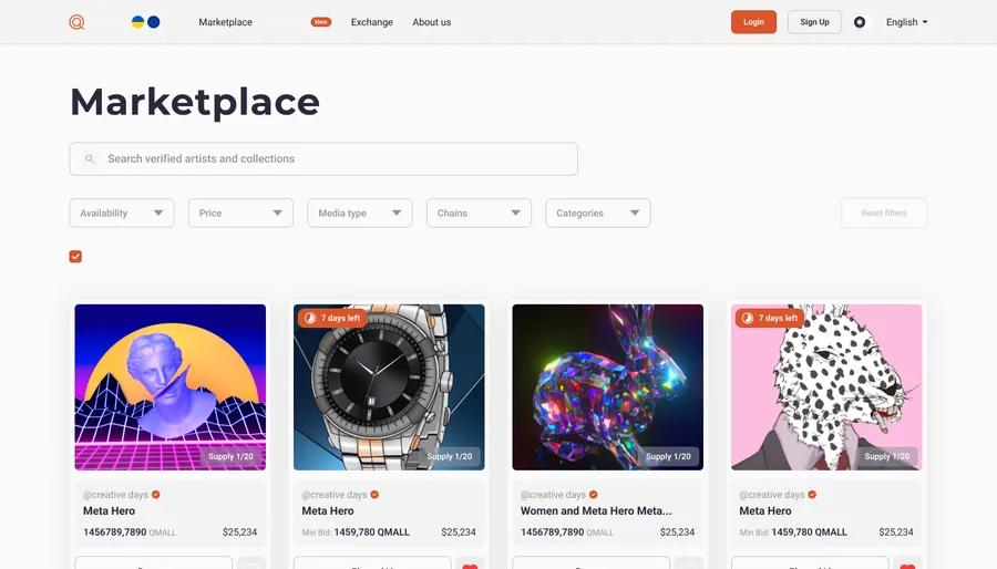 Qmall — Marketplace – NFT and Ordinals
