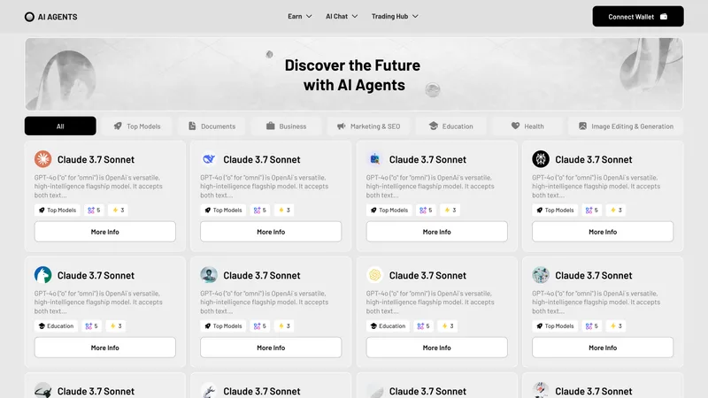 AI Agents & On-chain Analytics — Model marketplace & agent hub