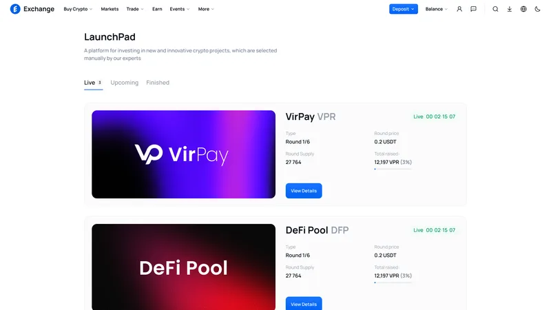 Spot, Futures & P2P Exchange — Launchpad