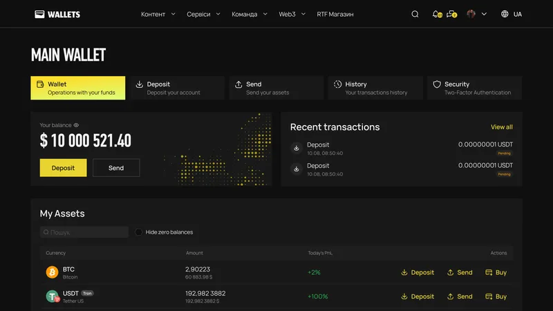Crypto Wallet & Custody — Non-custodial multichain wallet